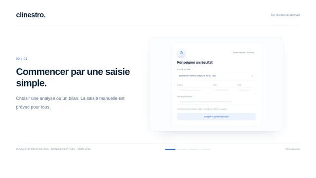 Aperçu de conception · Données fictives — Du résultat au dossier
